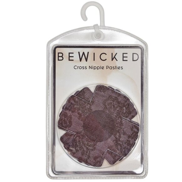 X Cross Shaped Self Adhesive Lace Pasties - Tan - Picture 1 of 6